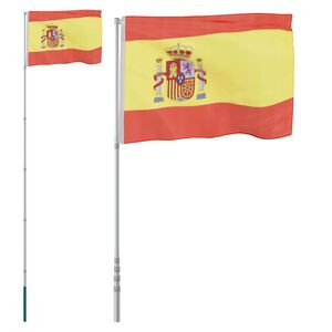 vidaXL Flagge Spaniens mit Mast 5,5 m Aluminium