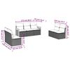 vidaXL 7-tlg. Garten-Sofagarnitur mit Kissen Grau Poly Rattan