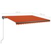 vidaXL Markise Manuell Einziehbar mit LED 450x350 cm Orange und Braun