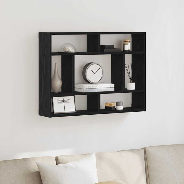 vidaXL Wandregal Schwarze Eiche 75 x 16 x 55 cm Holzwerkstoff