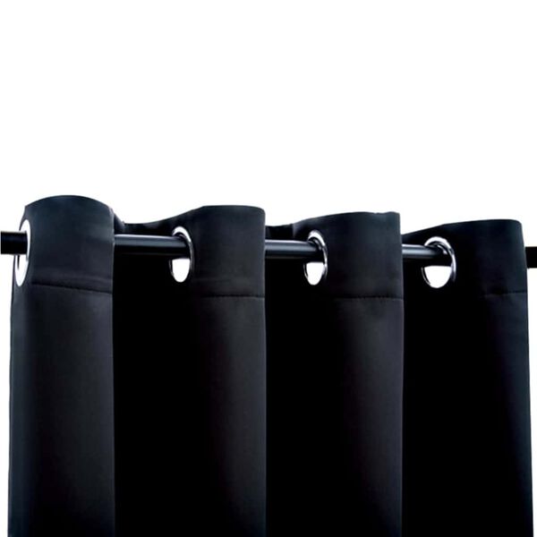 vidaXL Verdunkelungsvorh&auml;nge mit Ringen 2 Stk. Schwarz 137x213 cm Stoff