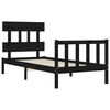 vidaXL Massivholzbett mit Kopfteil Schwarz 100x200 cm
