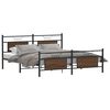vidaXL Metallbett ohne Matratze Braun Eichen-Optik 160x200 cm