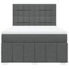 vidaXL Boxspringbett mit Matratze Dunkelgrau 140x200 cm Stoff