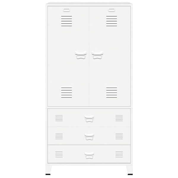 vidaXL Industrial Kleiderschrank Wei&szlig; 90x50x180 cm Metall