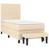 vidaXL Boxspringbett mit Matratze Creme 80x200 cm Stoff