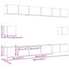 vidaXL TV-Schrankset 8 pcs Schwarz Eichen-Optik Holzwerkstoff