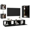 vidaXL 5-tlg. TV-Schrank-Set Schwarz Holzwerkstoff