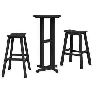 vidaXL Garten Bar Set 3 stk. Schwarz HDPE