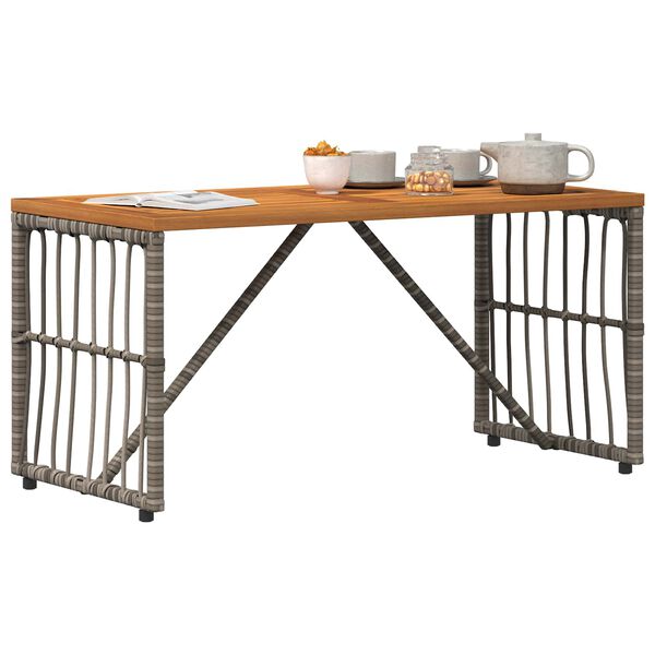 vidaXL Tisch f&uuml;r Outdoor Grau 80 x 40 x 40 cm Stahl und Poly Rattan