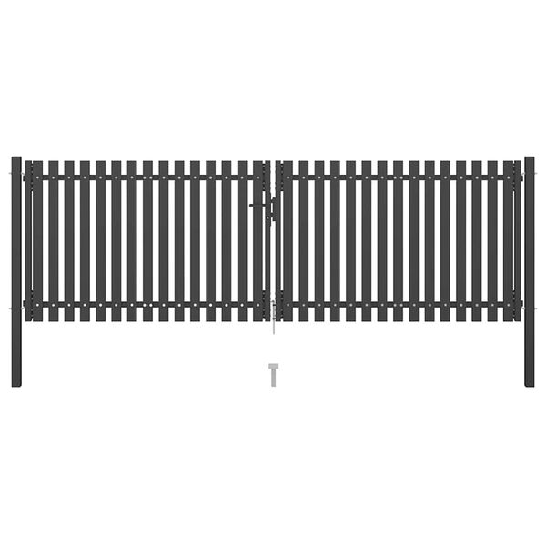 vidaXL Gartentor aus Stahl 400 x 100 cm Anthrazit