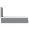 vidaXL Ottoman-Bett mit Matratze Hellgrau 90x190 cm Stoff