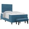 vidaXL Boxspringbett mit Kopfteil Dunkelblau 200 x 120 cm Samt