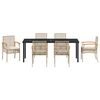 vidaXL Garten Essgruppe 7 pcs Beige Poly-Rattan