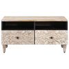 vidaXL Couchtisch mit Schubladen Wei&szlig; 80 x 54 x 40 cm Massivholz Mango