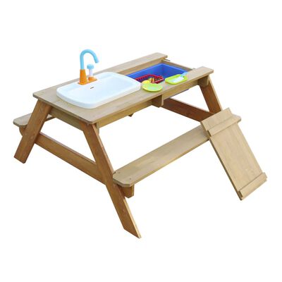 AXI Sand- und Wasser-Picknicktisch Emily mit Spielküche Braun