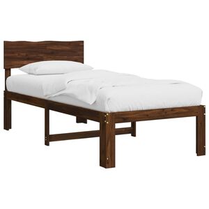 vidaXL Einzelbettgestell mit Kopfteil ROSTOCK Dunkelbraun 75 x 190 cm