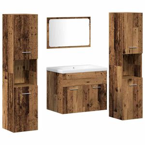 vidaXL Aufbewahrungsset Wandmontiert 4 pcs Holzwerkstoff