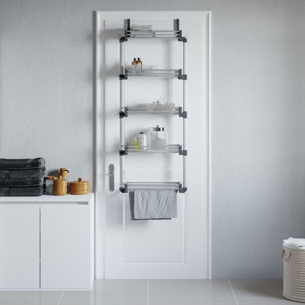vidaXL T&uuml;r-Organizer mit 5 Ablagen 52x20x135 cm Aluminium