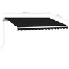 vidaXL Markise Manuell Einziehbar mit LED 300x250 cm Anthrazit