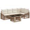 vidaXL Gartensofa-set 6 stk. Beige und Cremewei&szlig; Poly-Rattan