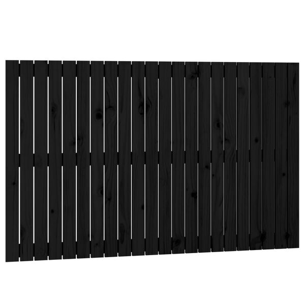 vidaXL Wand-Kopfteil Schwarz 140x3x90 cm Massivholz Kiefer