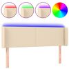 vidaXL LED Kopfteil Creme 147x16x78/88 cm Stoff