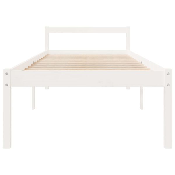 vidaXL Seniorenbett Wei&szlig; 90x200 cm Massivholz Kiefer