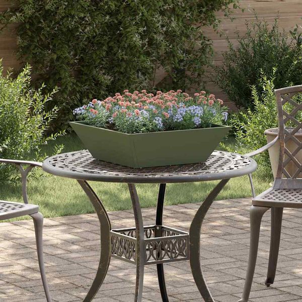 vidaXL Garten-Pflanzgef&auml;&szlig; Olive Gr&uuml;n 50 x 50 x 15 cm