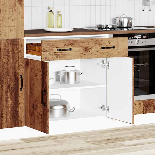 vidaXL K&uuml;chenunterschrank Kalmar Altholz-Optik Holzwerkstoff