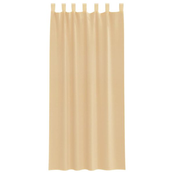 vidaXL Voile Vorh&auml;nge mit Stangentaschen 2 Stk. Sandfarbe