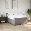 vidaXL Boxspringbett mit Matratze Taupe 160x200 cm Stoff