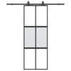 vidaXL Schiebet&uuml;r mit Beschlag Schwarz 76x205 cm Hartglas