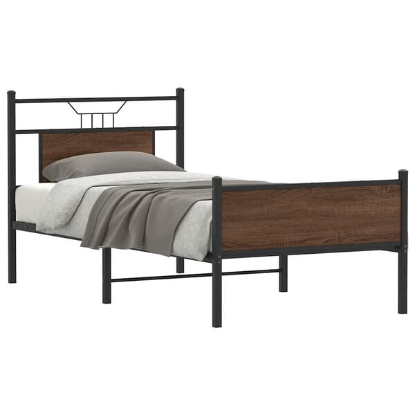 vidaXL Bettgestell ohne Matratze Braun Eiche 80x200 cm Holzwerkstoff