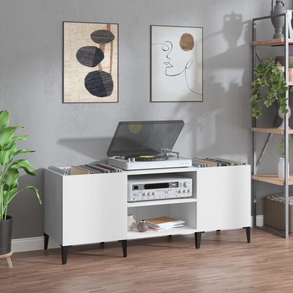vidaXL Plattenschrank Wei&szlig; 121x38x48 cm Holzwerkstoff