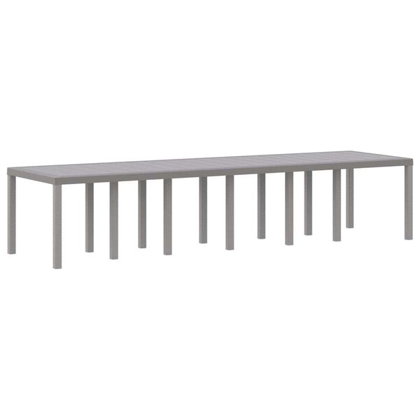 vidaXL Garten Essgruppe 15 pcs Hellgrau Polt Rattan
