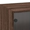 vidaXL Wandschrank mit Glast&uuml;ren Braun Eichen-Optik 35x37x100 cm