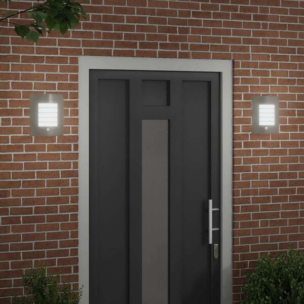 vidaXL Au&szlig;enwandleuchte 2 pcs Silber 23,5 x 9 x 26 cm