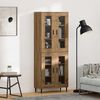vidaXL Highboard 2 pcs Artisan-Eiche Engineered Wood und Glas