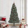 vidaXL K&uuml;nstlicher vorbeleuchteter Weihnachtsbaum mit Kugelset 240 cm