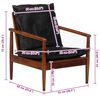 vidaXL Sessel Schwarz Echtleder und Massivholz Akazie