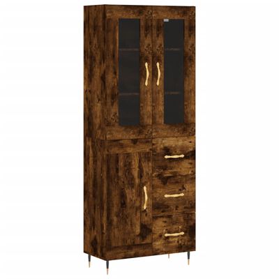 vidaXL Highboard Räuchereiche 69,5x34x180 cm Holzwerkstoff