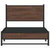 vidaXL Metallbett ohne Matratze Braun Eichen-Optik 100x200 cm