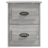 vidaXL Wand-Nachttisch Grau Sonoma 41,5x36x53 cm