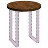 vidaXL Tischplatte Dunkelbraun &Oslash; 70 x 4 cm Massivholz Eiche