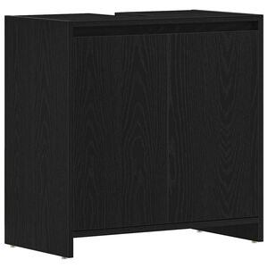 vidaXL Badschrank Schwarz Eichen-Optik 60x33x61 cm Holzwerkstoff