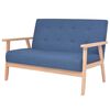 vidaXL Sofagarnitur 2-tlg. Stoff Blau