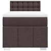 vidaXL Boxspringbett mit Matratze Dunkelbraun 90x200 cm Stoff