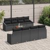 vidaXL Gartensofa-set mit Kissen 9 pcs Schwarz Poly-Rattan