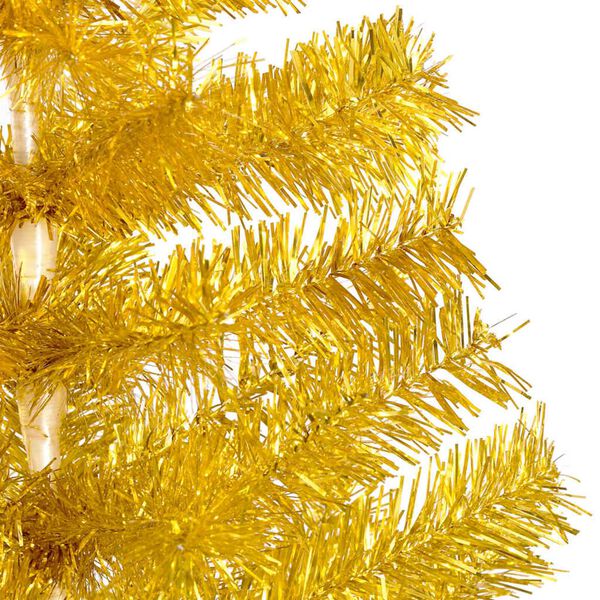 vidaXL K&uuml;nstlicher Weihnachtsbaum Beleuchtung & Kugeln Gold 240 cm